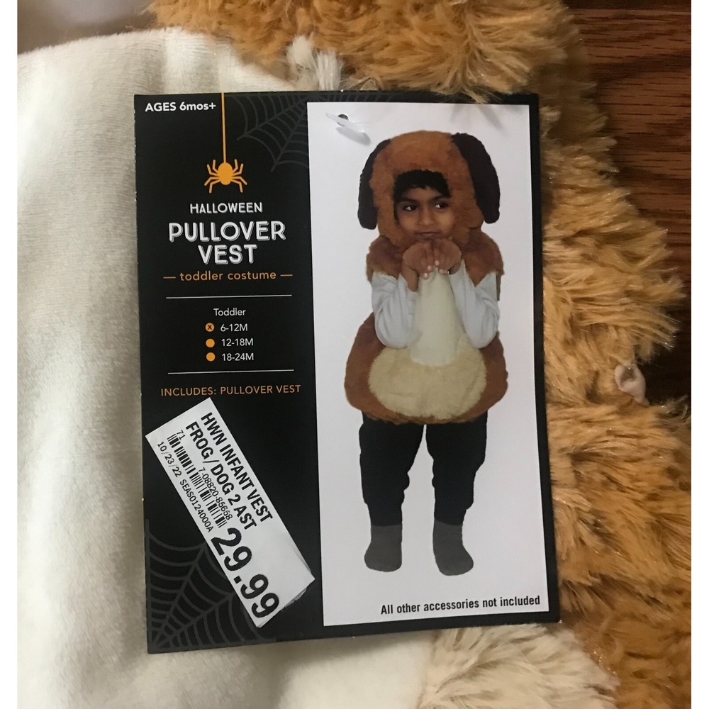DOG Pullover Bubble Vest Halloween Costume Infant Size 6-12 Months New